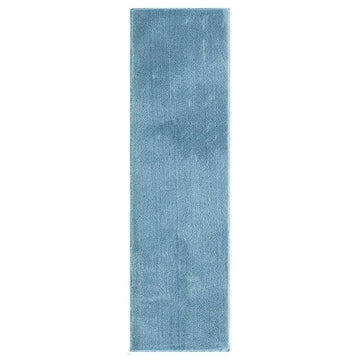Washable Comfy Plain CMF00 Blue Runner-Desire Rugs-Rug Love - The Most Loved Rug Store